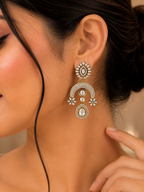 Gold-Tone Crystal Floral Chandelier Earrings