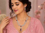 Ruby Red Double-Strand Necklace Set