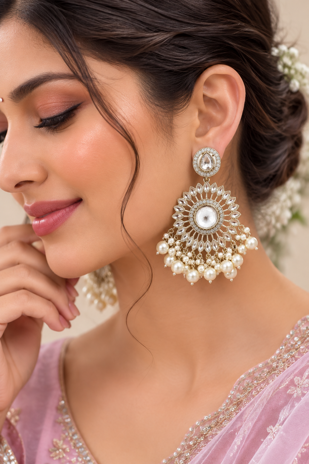 Artificial Pearl Chandelier Earrings