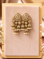 Royal Pearl Chandbali Jhumka Earrings