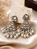 Pearl-Embellished Kundan-Inspired Chandelier Earrings