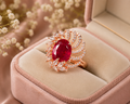 Ruby Red Floral Statement Ring