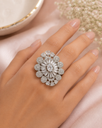Floral Crystal Statement Ring