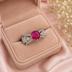 Ruby Pink Oval Statement Ring