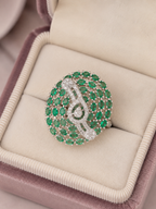 Emerald Green Crystal Statement Ring