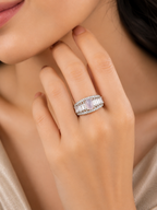 Lavender Oval Stone Statement Ring