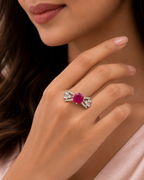 Ruby Pink Oval Statement Ring