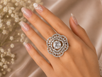 Crystal Floral Statement Ring