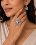 Crystal Floral Statement Ring