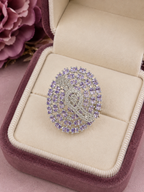 Lavender Crystal Statement Ring