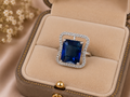 Royal Blue Rectangular Statement Ring