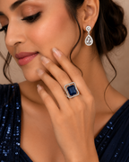 Royal Blue Rectangular Statement Ring