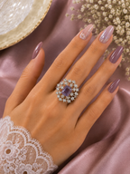 Lavender Amethyst Starburst Statement Ring