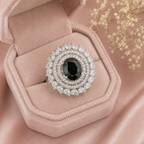 Black Onyx Halo Statement Ring