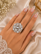 Floral Crystal Statement Ring