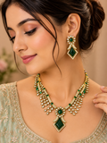 Emerald Green Kundan-Style Necklace Set