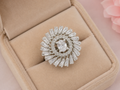 Elegant Silver-Tone Sunburst Cocktail Ring