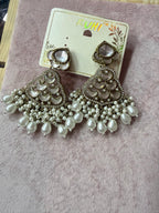 Pearl-Embellished Kundan-Inspired Chandelier Earrings