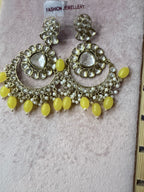 Gold & Yellow Beaded Chandelier Earrings – Artificial Fashion Jewellery