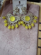Yellow Floral Chandelier Earrings