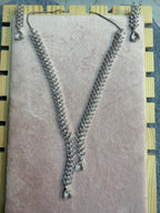 Silver-Tone Leaf Crystal Necklace & Earrings Set