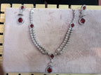 Ruby Red Double-Strand Necklace Set