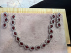 Ruby Red Stone Necklace & Matching Earrings Set