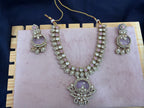 Pink & Lavender Kundan-Style Necklace & Earrings Set – Artificial Fashion Jewellery