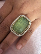 Green Marble Stone Statement Ring