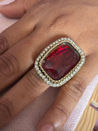 Red Statement Stone Ring