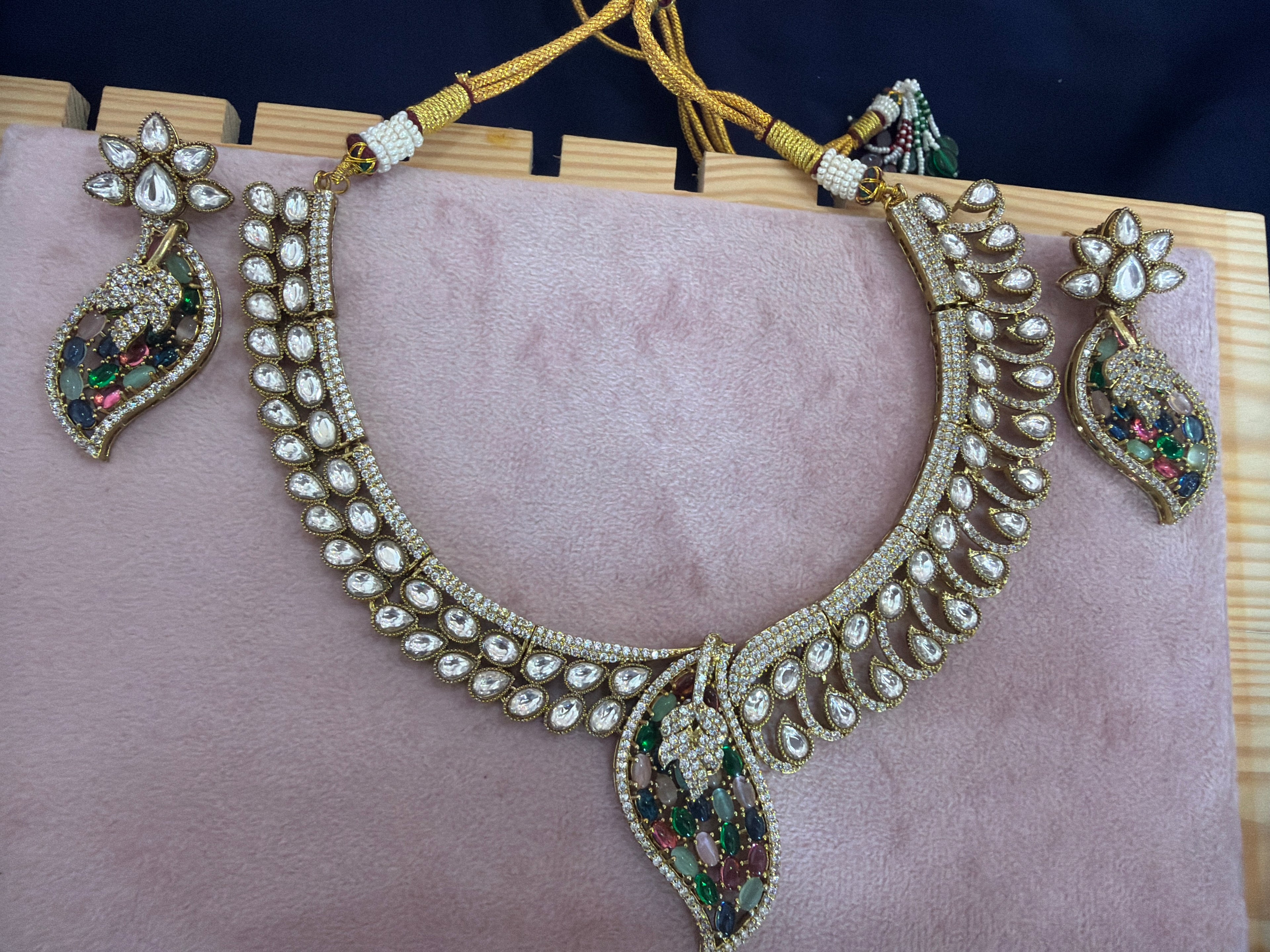 Multicolour Kundan-Style Artificial Necklace Set