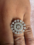 Crystal Heart Halo Statement Ring
