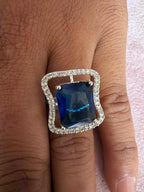 Royal Blue Rectangular Statement Ring