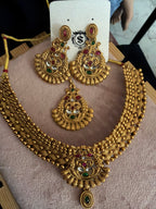 Traditional Multicolor Gold-Tone Necklace Set